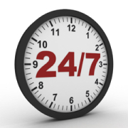 24/7 clock icon